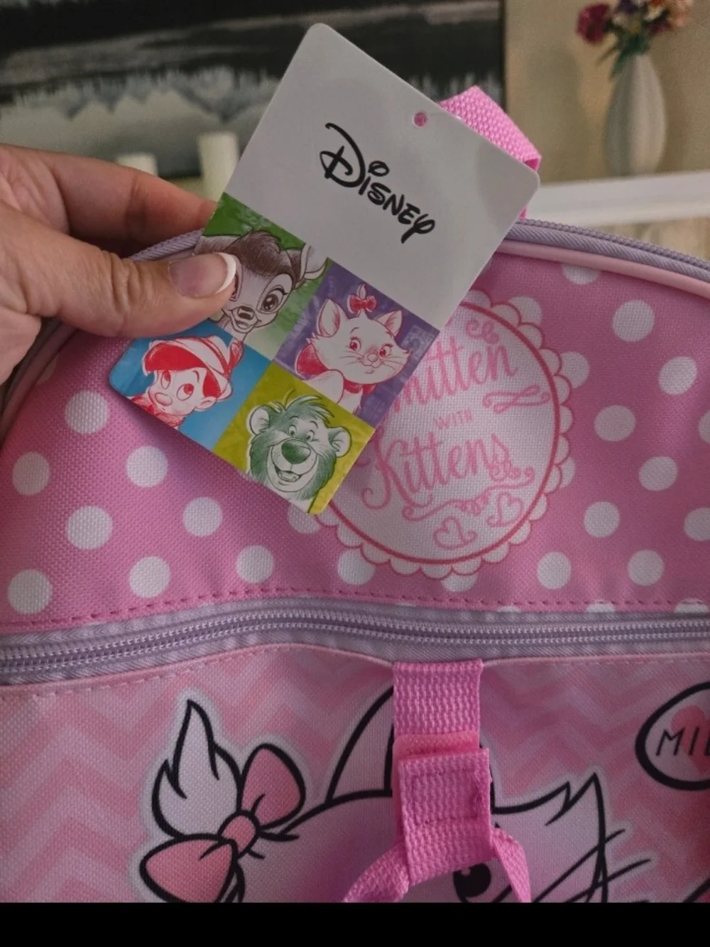 Disney Pink Marie Cat Backpack with Matching Pouch